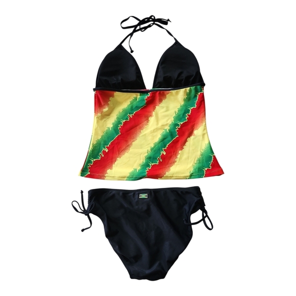 InGear Rasta Striped Tankini Swimsuit Set – Size Medium - Picture 3 of 7